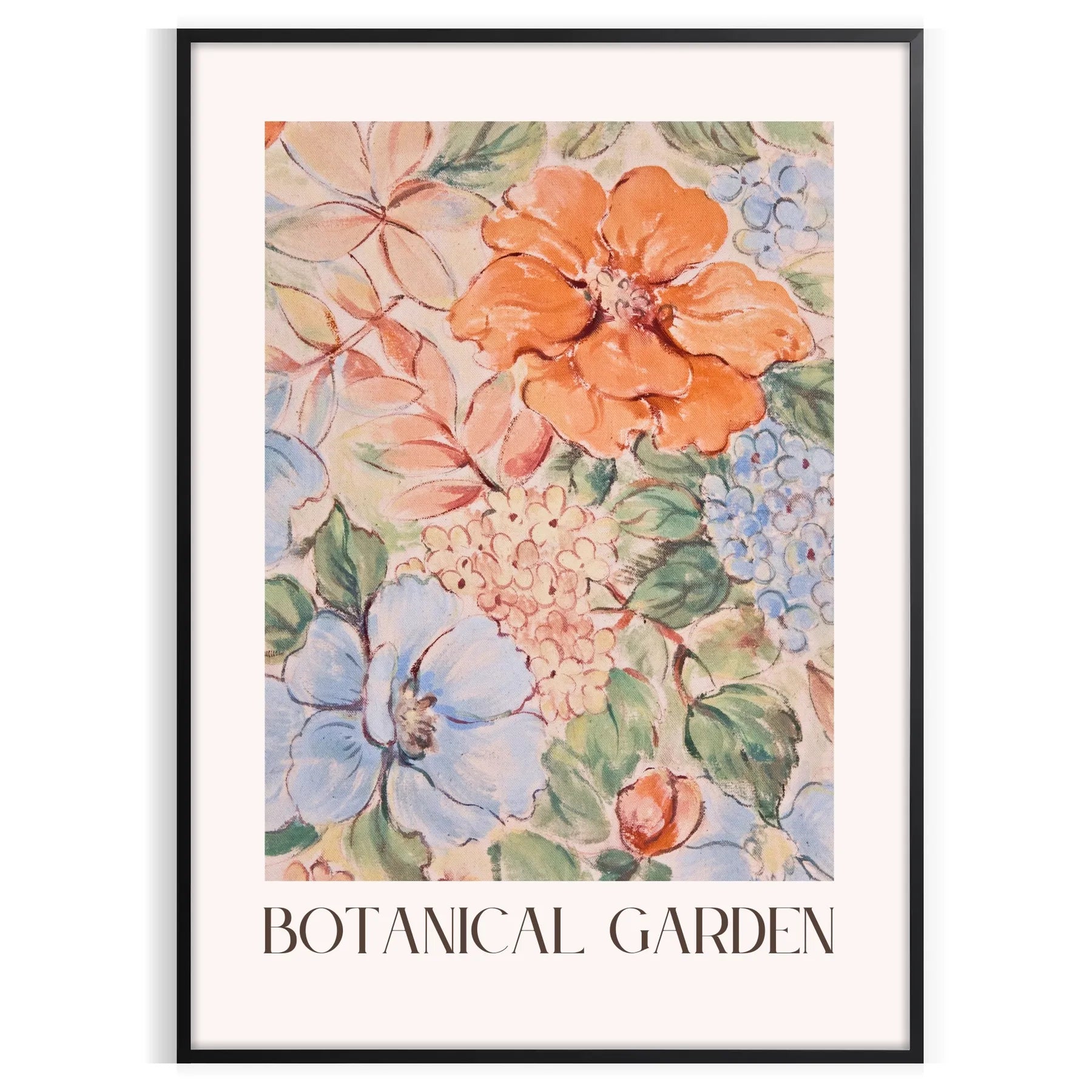 kitchen ambiance Botanical Garden Poster Prints green orange hues vibrant life walls gift stunning wall art accent artwork standalone print charm space today