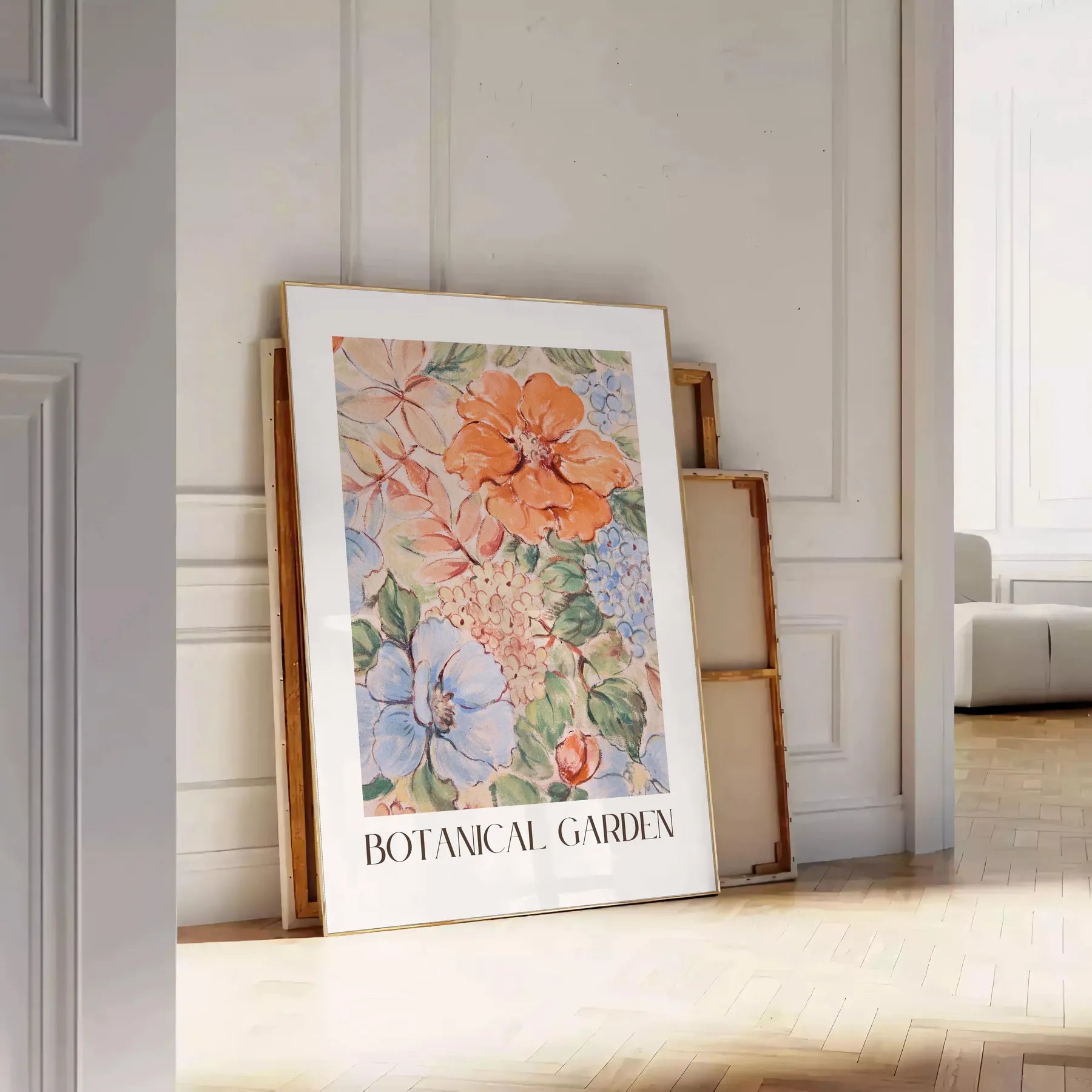 kitchen ambiance Botanical Garden Poster Prints green orange hues vibrant life walls gift stunning wall art accent artwork standalone print charm space today