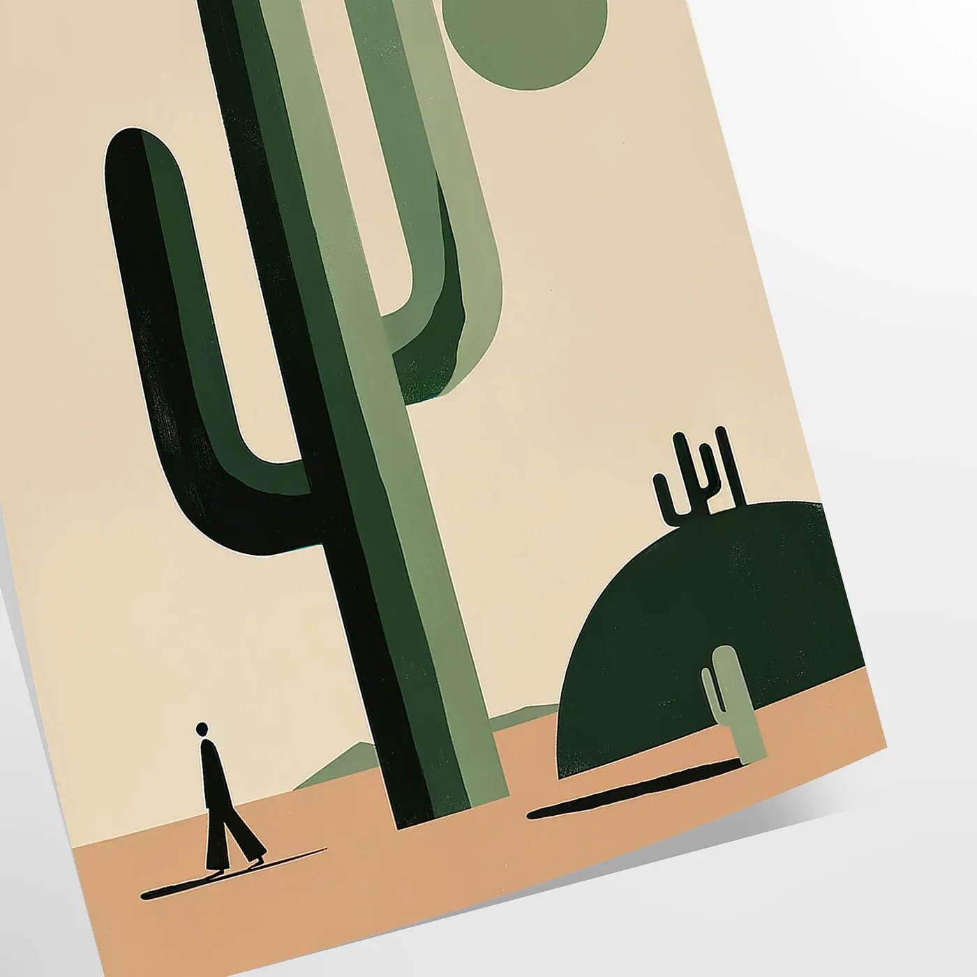 space minimal botanical cactus print poster elegant black gray hues chic wall art modern touch perfect unique artwork thoughtful gift sizes A4 cm A0