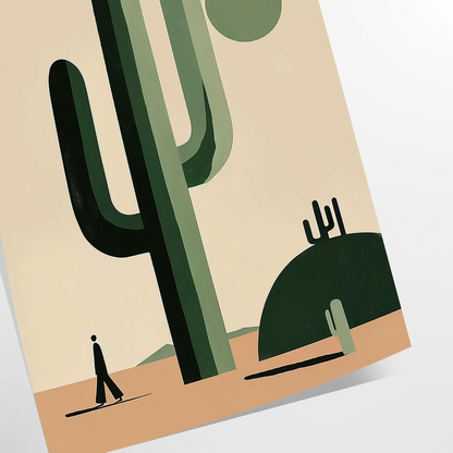 space minimal botanical cactus print poster elegant black gray hues chic wall art modern touch perfect unique artwork thoughtful gift sizes A4 cm A0